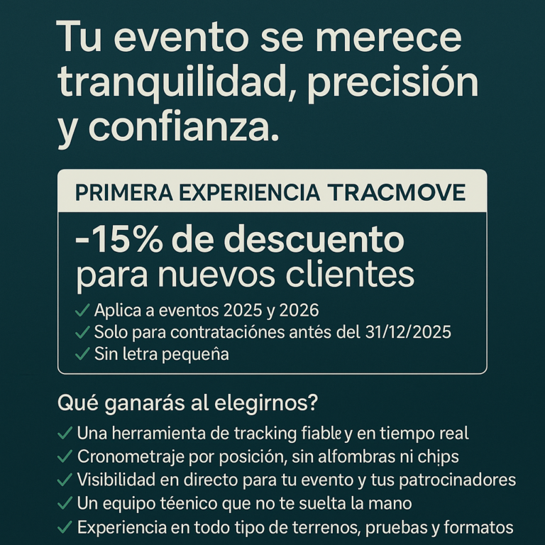 Cronometraje GPS Profesional | Oferta Tracmove​