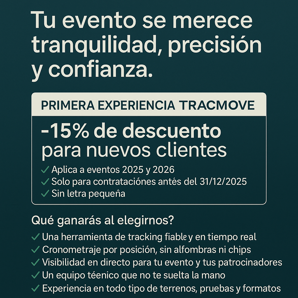 Cronometraje GPS Profesional | Oferta Tracmove​